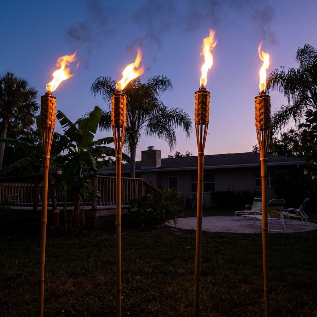 A Box of Patio Party Tiki Torches: About $6 for a Set of Four in 1976