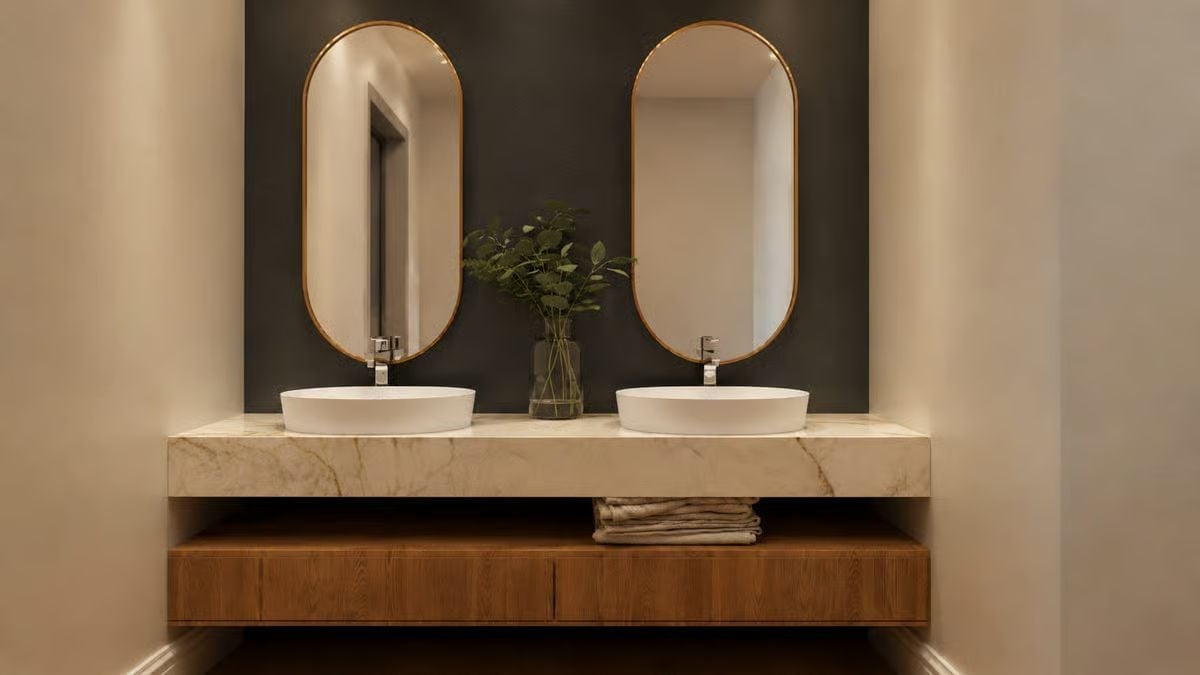 Oval Mirrors and Vessel Sinks That Actually Justify the Marble Counter