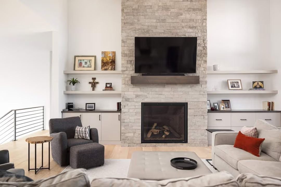 Floor-to-Ceiling Stone and a Fireplace That Earns Its Square Footage