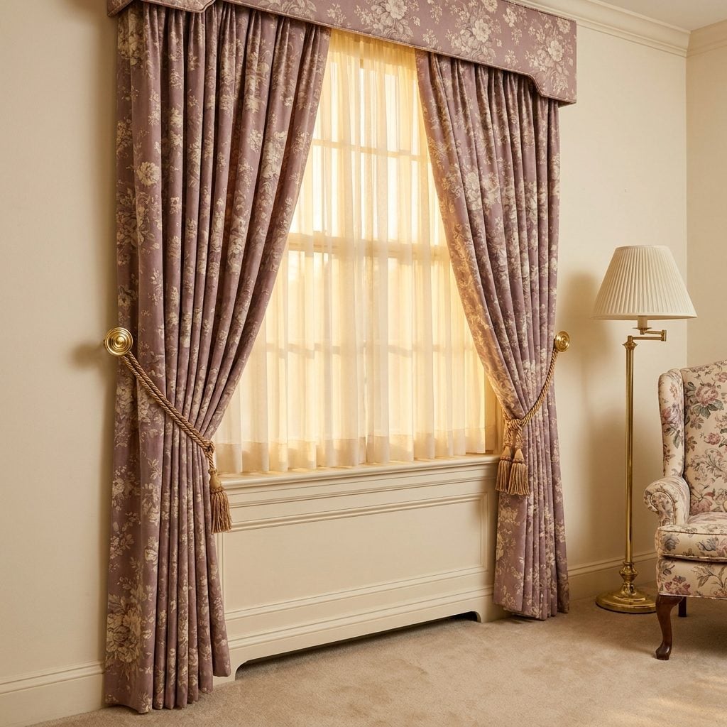 The Brass Curtain Tiebacks Screwed Into the Wall Beside Every Window