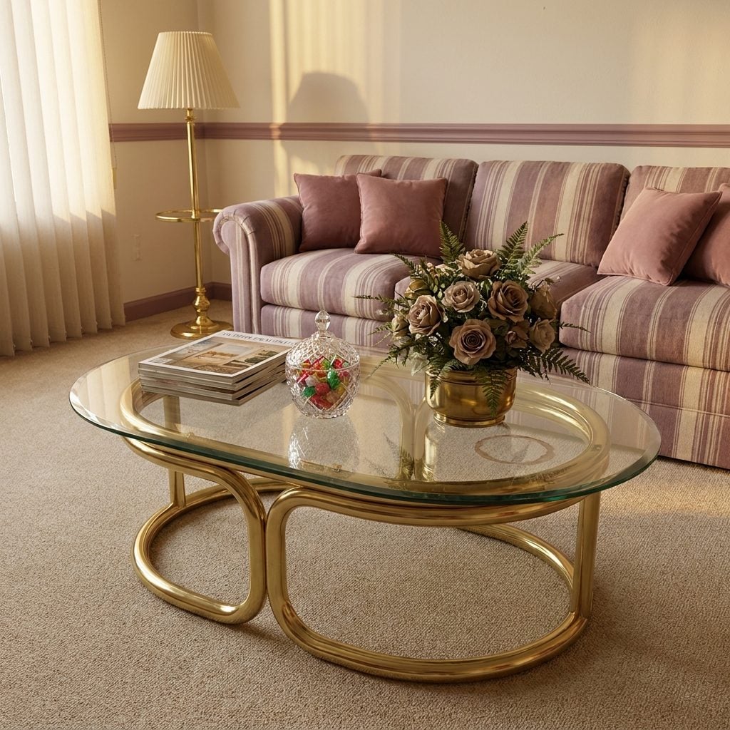 The Brass and Glass Coffee Table That Left Water Rings You Could Never Wipe Off