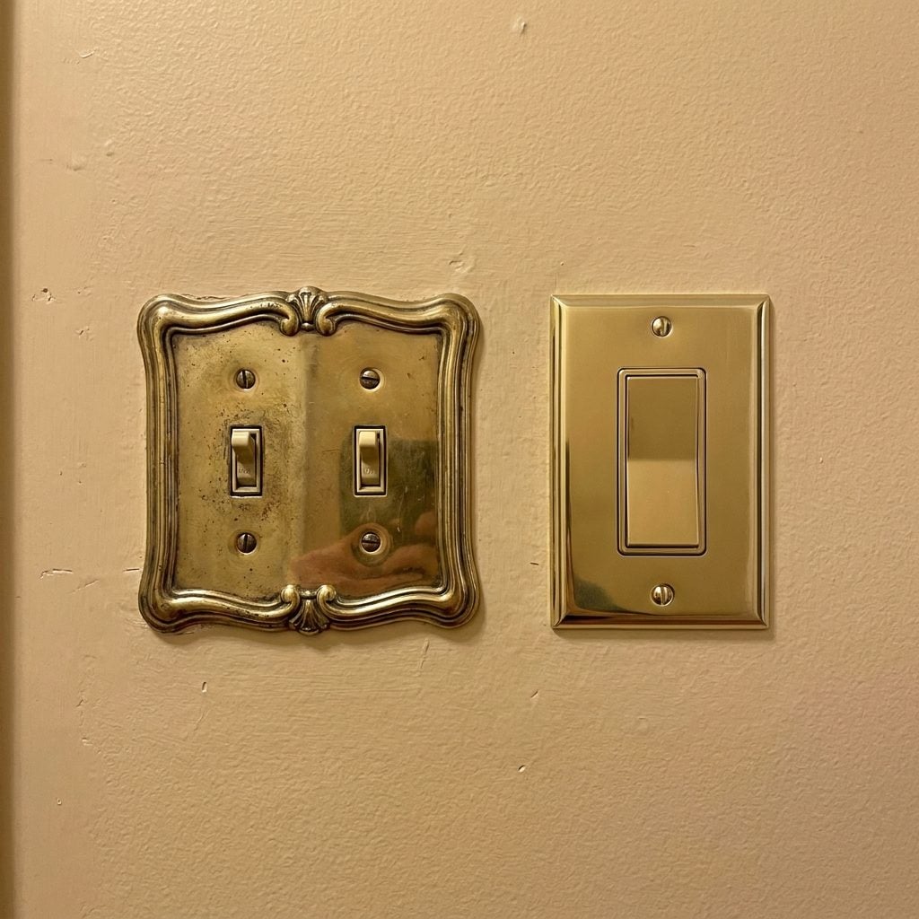 Brass Switch Plate Covers in the Hallway That Never Quite Matched