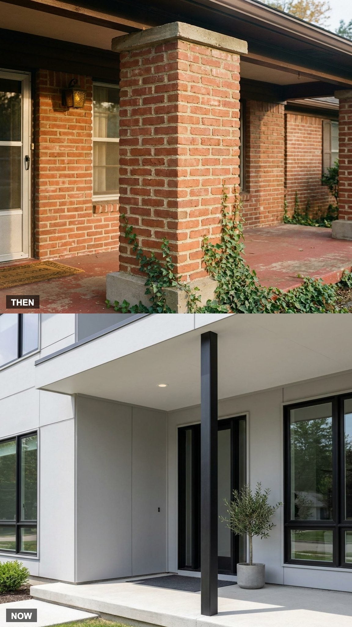 Brick Porch Columns vs. Clean-Lined Modern Posts