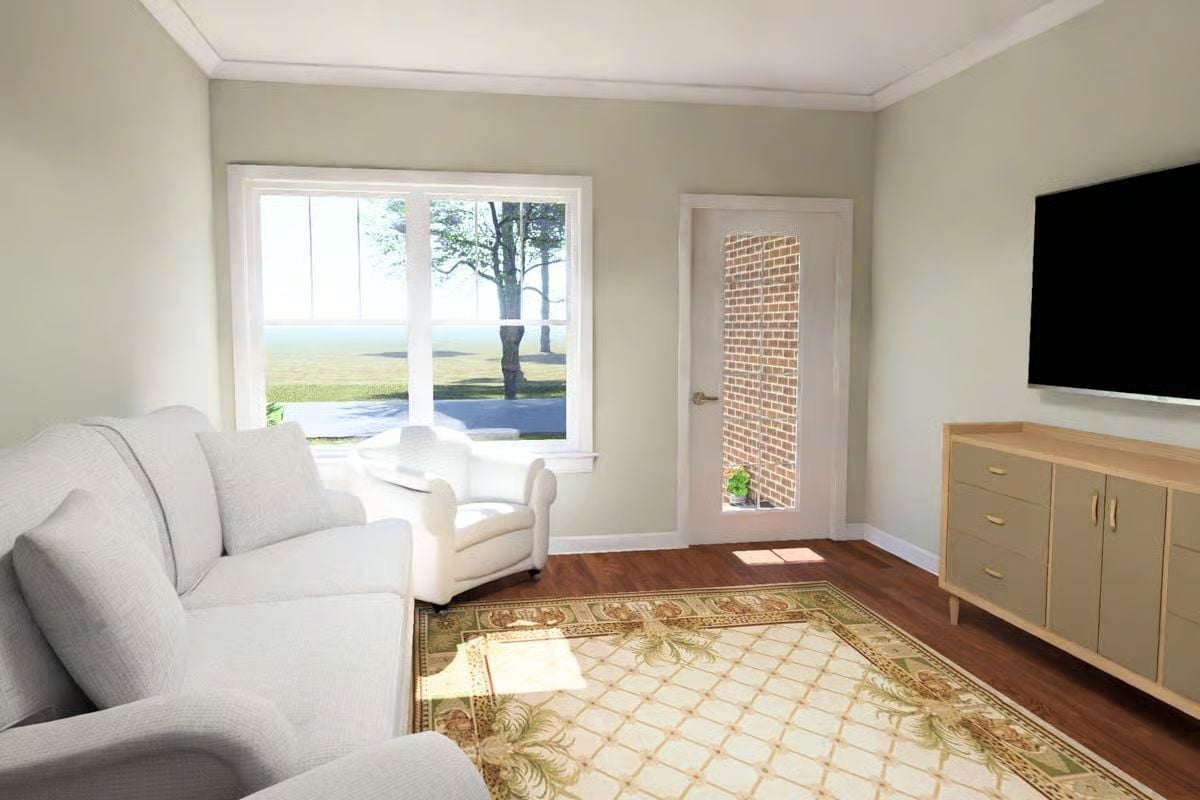 Sage Walls and Warm Wood Floors That Make the In-Law Suite Feel Like Home