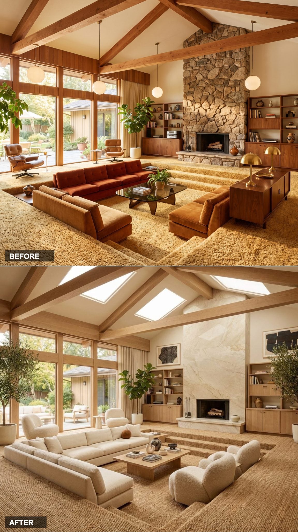 California Dreaming: Rift-Cut White Oak, Quartzite, and an Indoor Resort Moment