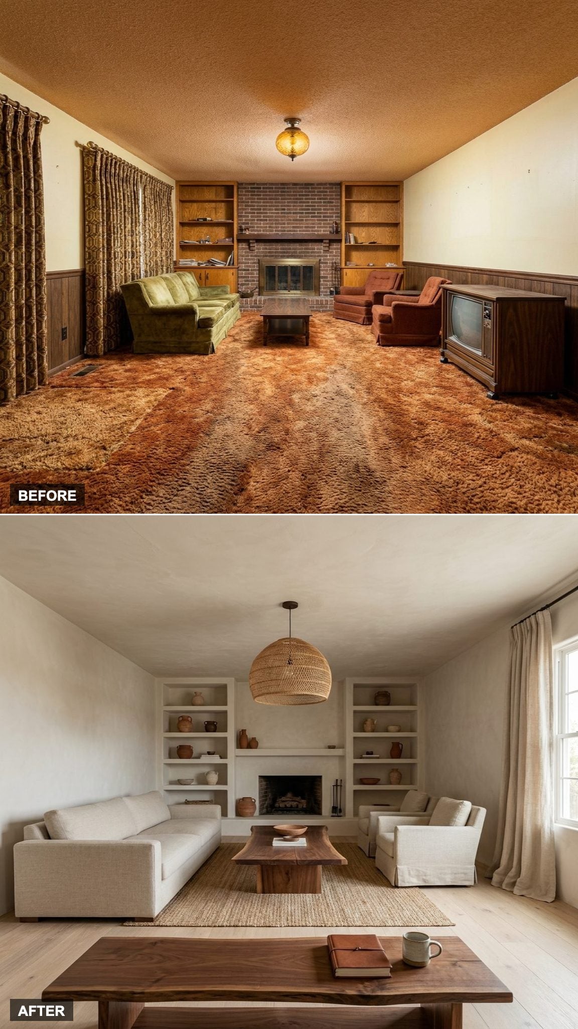 California Organic Modern with Plaster Walls and Live-Edge Walnut