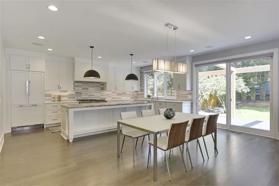 Pendant Lights, Sliding Glass, and a Kitchen Island Built for Real Cooking