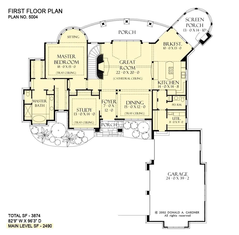 Floor Plan - The Cedar Court 3-Bedroom European with Screened Porch Designed for Couples Who Want a Home That Feels Like Vacation