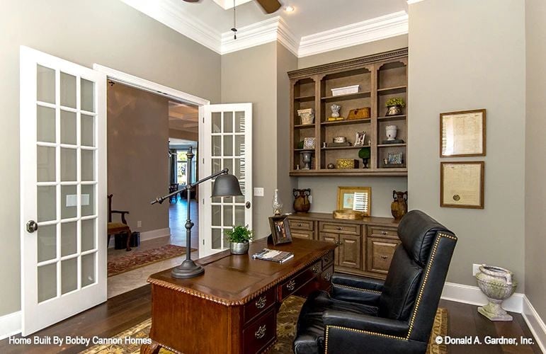 French Doors and Built-Ins That Make a Home Office Feel Worth Staying In