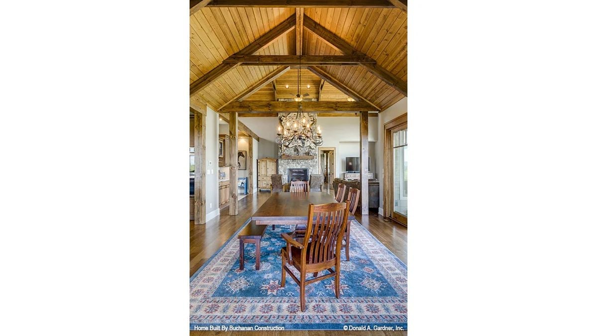 Vaulted Tongue-and-Groove Ceiling Over a Dining Room That Doesn't Need Much Else