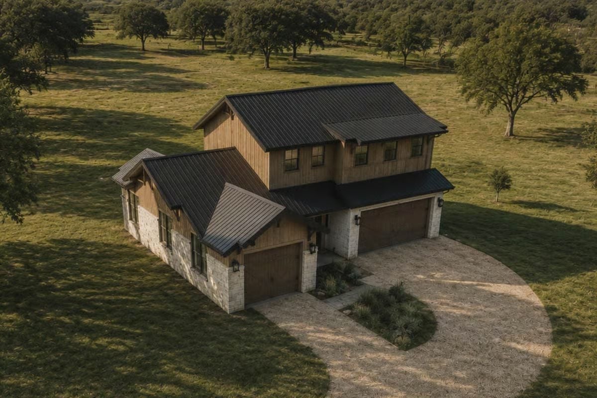 Black Metal Roofing Does More Work Here Than You'd Expect