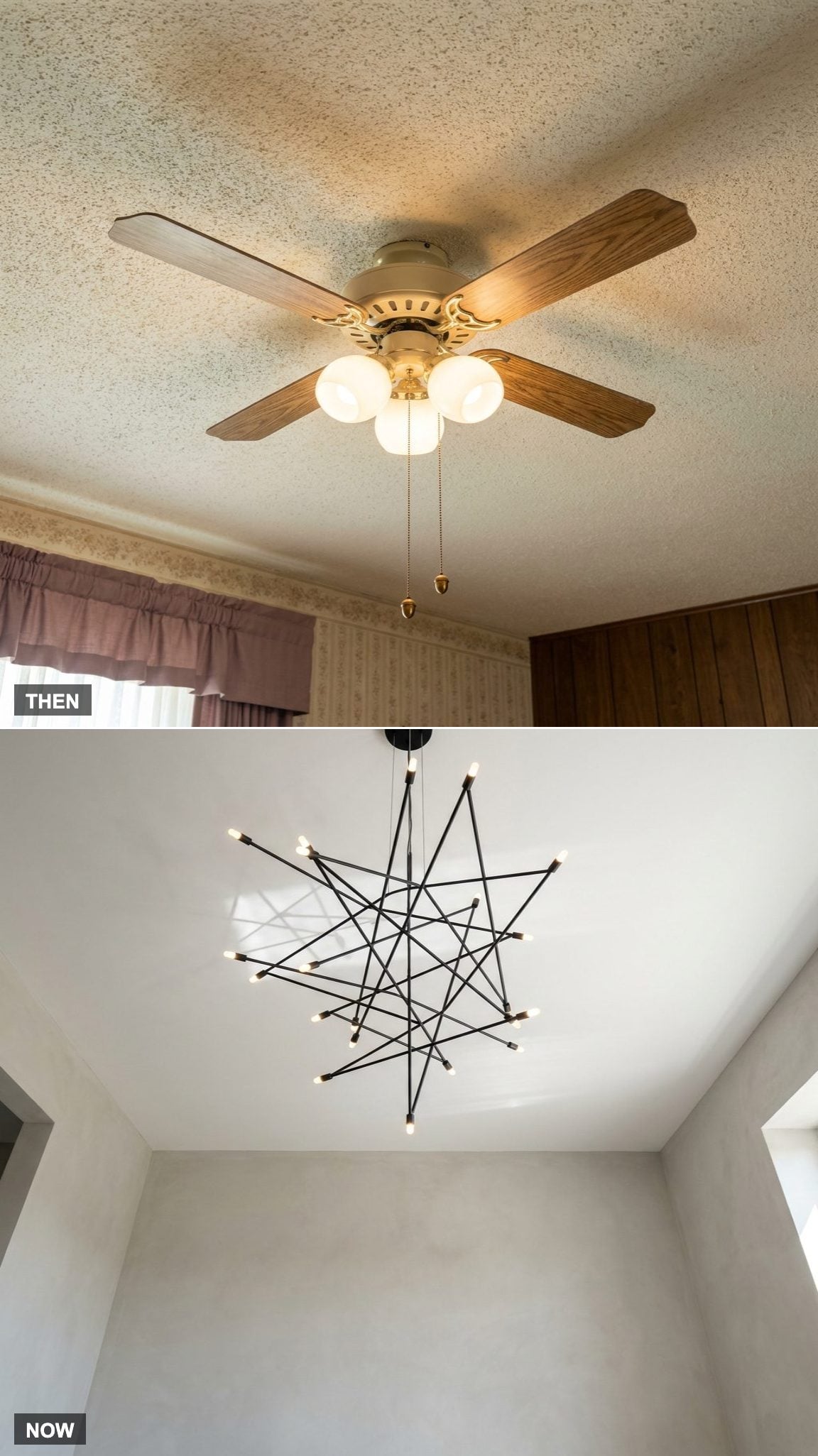 Ceiling Fans With Globe Lights Were Everywhere