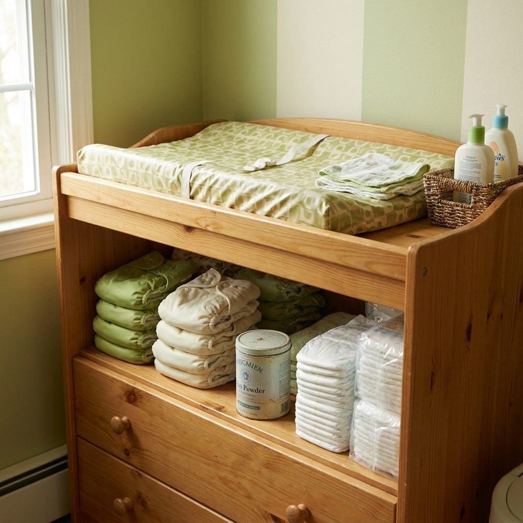 2. A Changing Table With Storage Shelves Cost About $65 in 1984