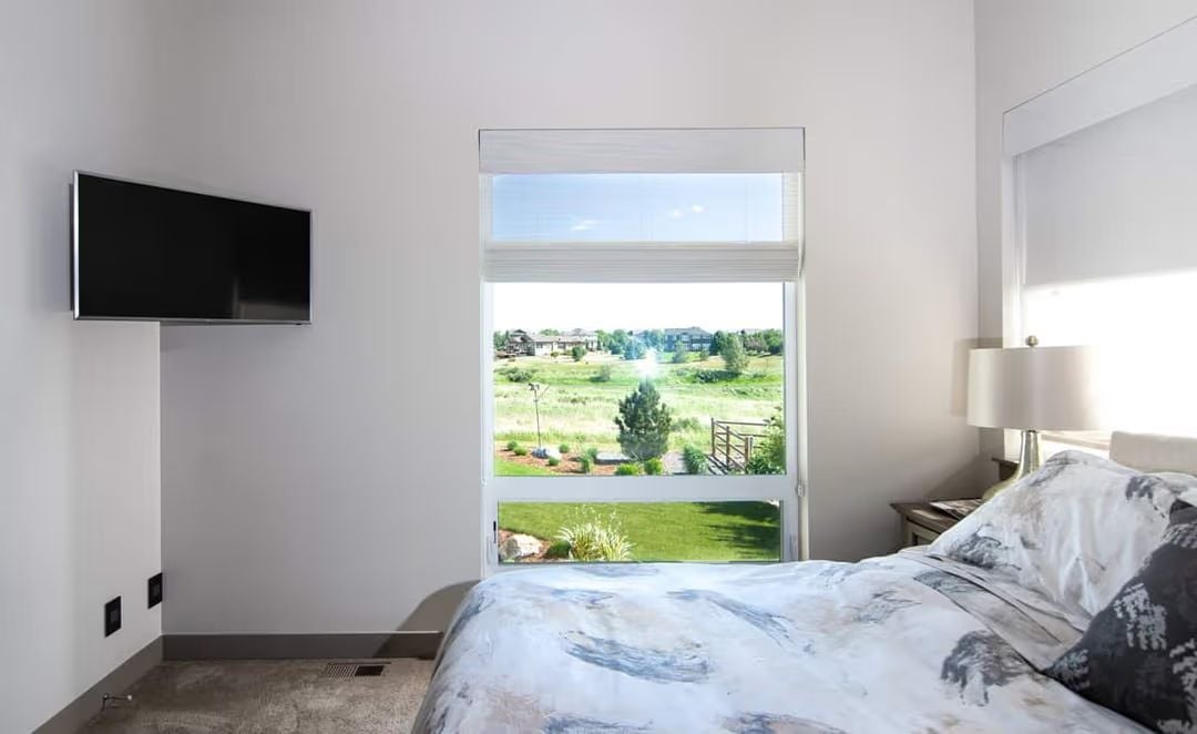 Wall-Mounted TV, Open Meadow View, and a Bed You Won't Want to Leave