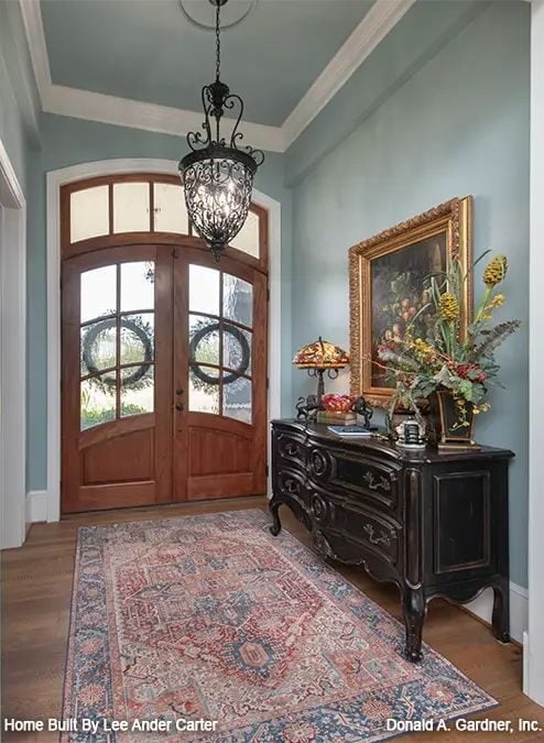 Wreath-Hung Double Doors and a French Commode That Means Business