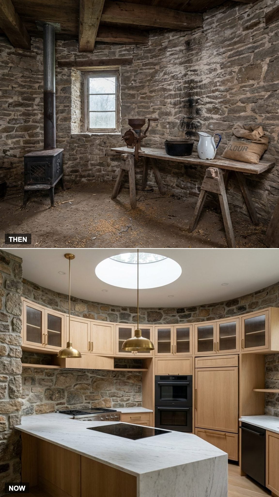 The Chef's Kitchen With Curved Custom Cabinetry