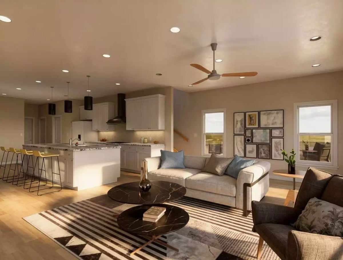 Open-Plan Living Where the Kitchen Island Gets as Much Action as the Sofa