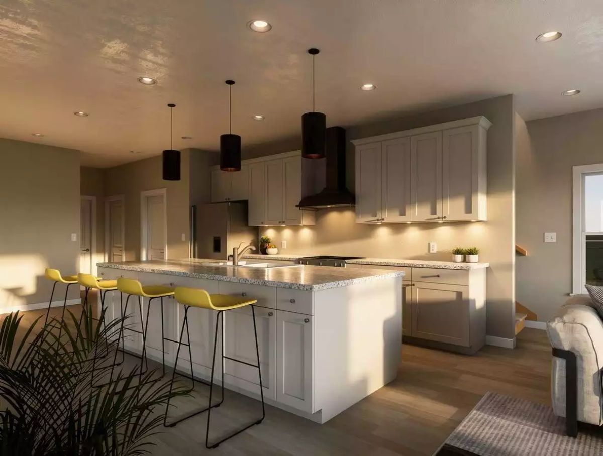 Yellow Bar Stools Against White Cabinetry Is a Bolder Call Than It Looks
