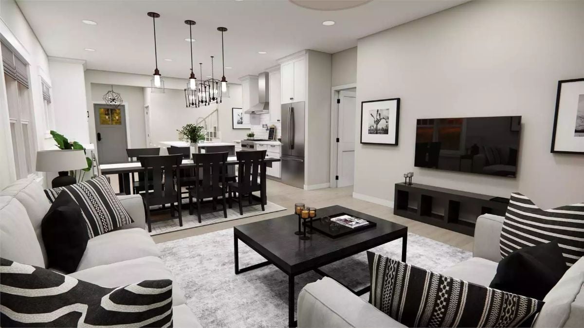 Black-and-White Living Room That Keeps Its Nerve All the Way Through