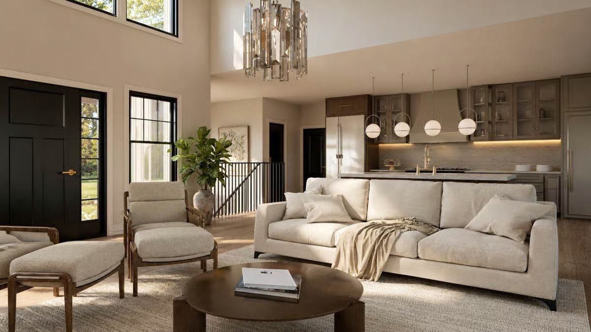 Pendants Over the Kitchen Island and a Sofa You Won't Want to Leave