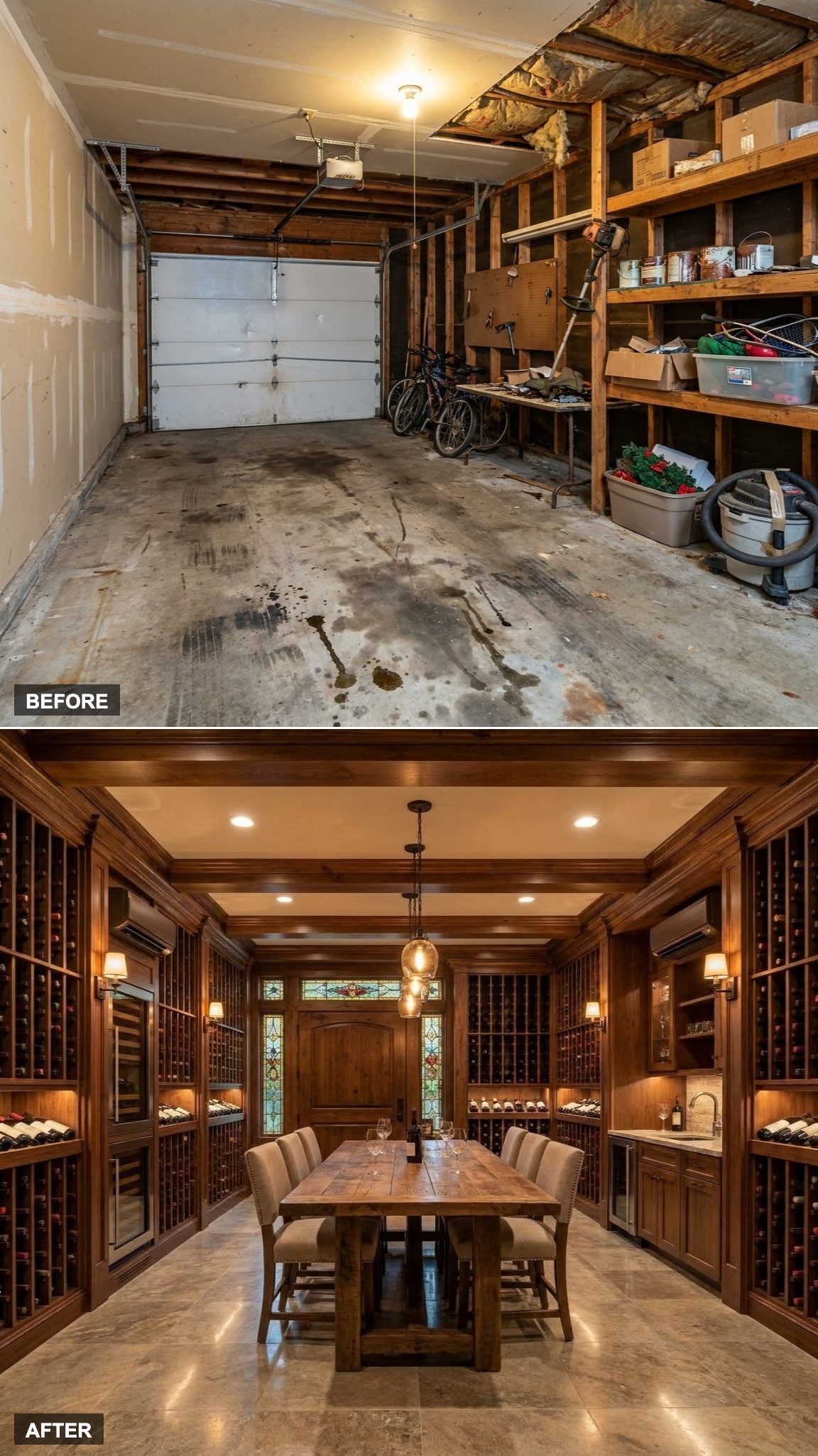 A Climate-Controlled Wine Cellar and Tasting Room with Wood Accents and Lighting That Treats Every Bottle Like It Matters