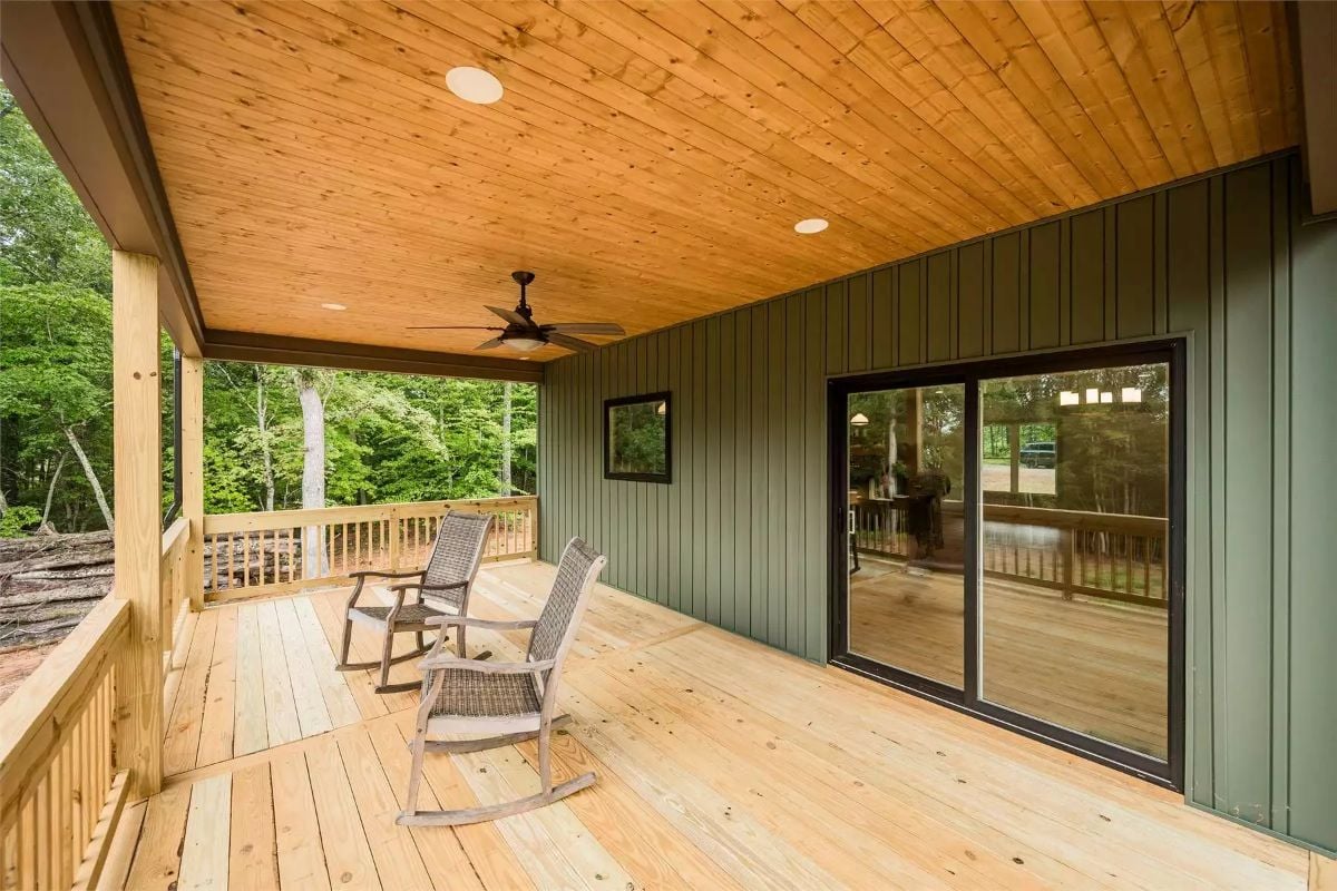 Covered Deck with Rocking Chairs That Pulls People Outside Without Trying