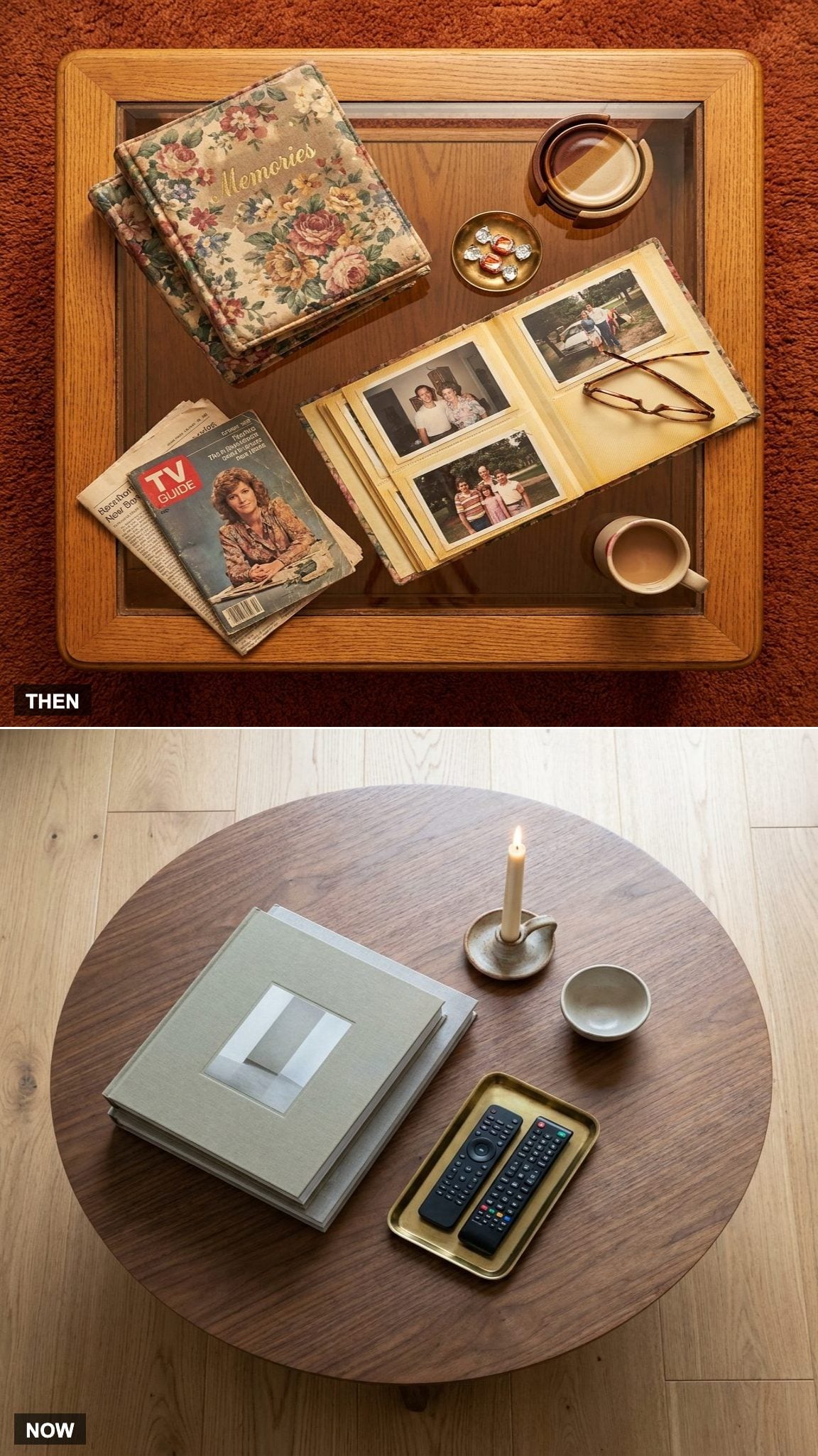 Coffee Tables Displayed Photo Albums