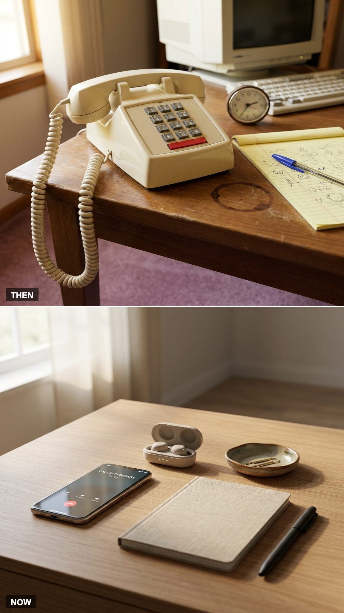 Corded Phone Anchored to the Desk vs. Calls That Follow You Around
