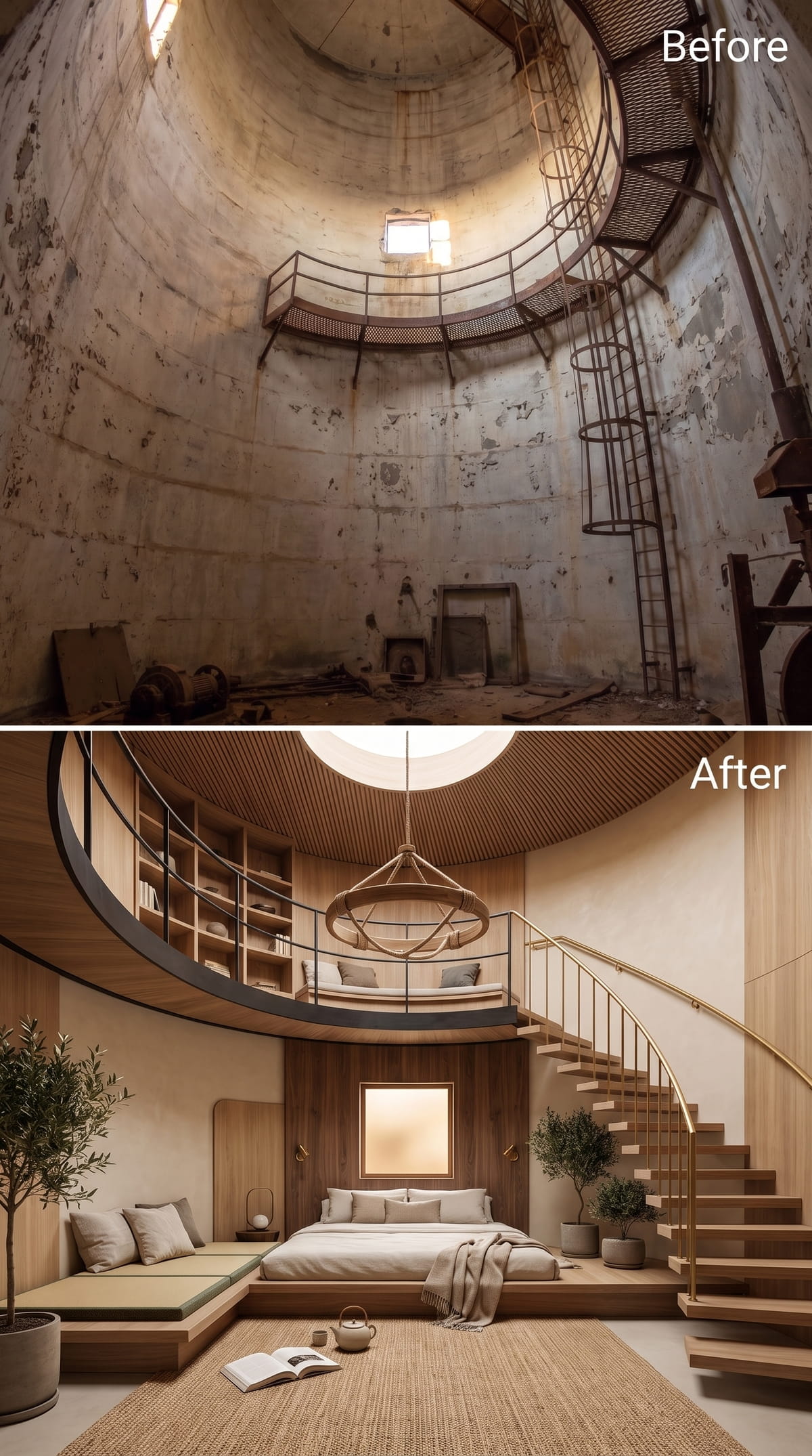 Grain Silo Bedroom With a Mezzanine That Actually Works