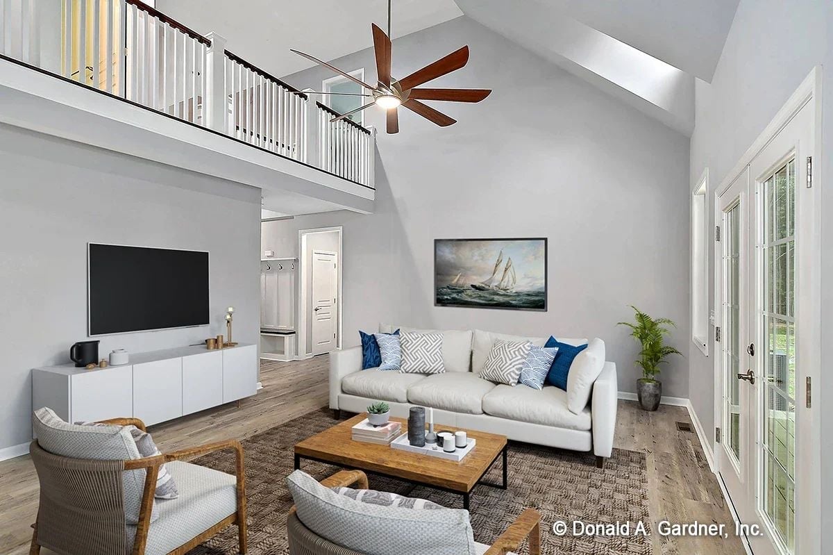 Vaulted Ceilings and a Sailboat Painting That Sets the Whole Tone