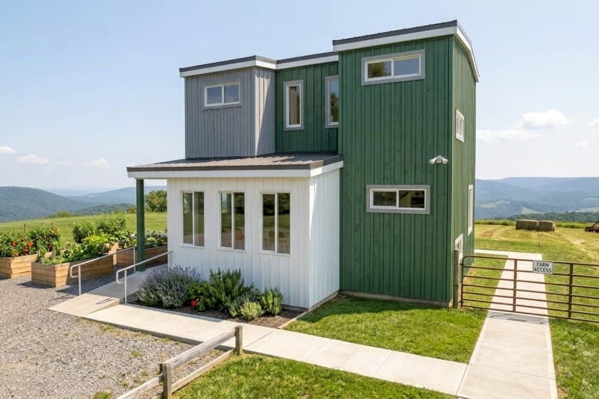 Hilltop Perch Where Green Board-and-Batten Earns Every Inch of That View