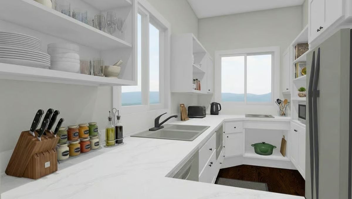 Marble Counters, Mountain Views, and a Knife Block That Means Business