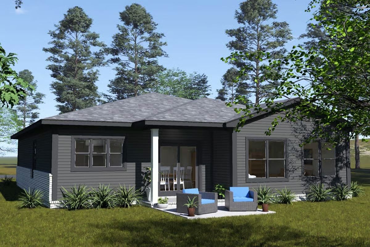 Gray Lap Siding and a Covered Patio That Actually Has Room to Sit