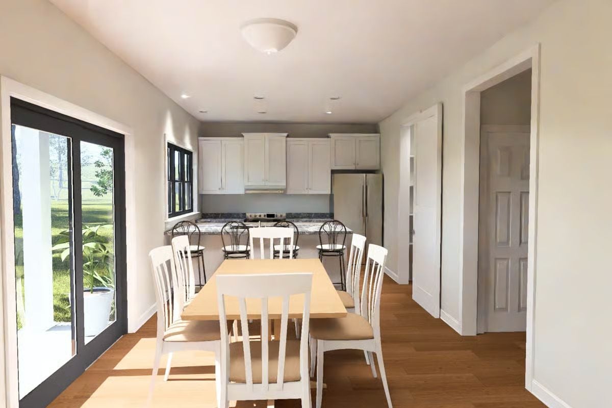 Sliding Glass Doors Doing Double Duty as a Light Source and a View
