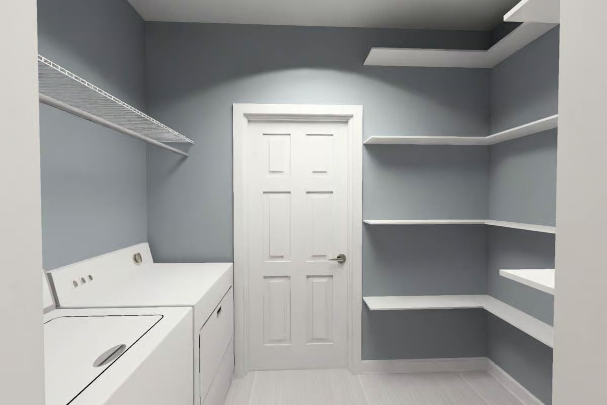 Wire Shelf, Folding Counter, and Built-In Shelves Covering Every Storage Need
