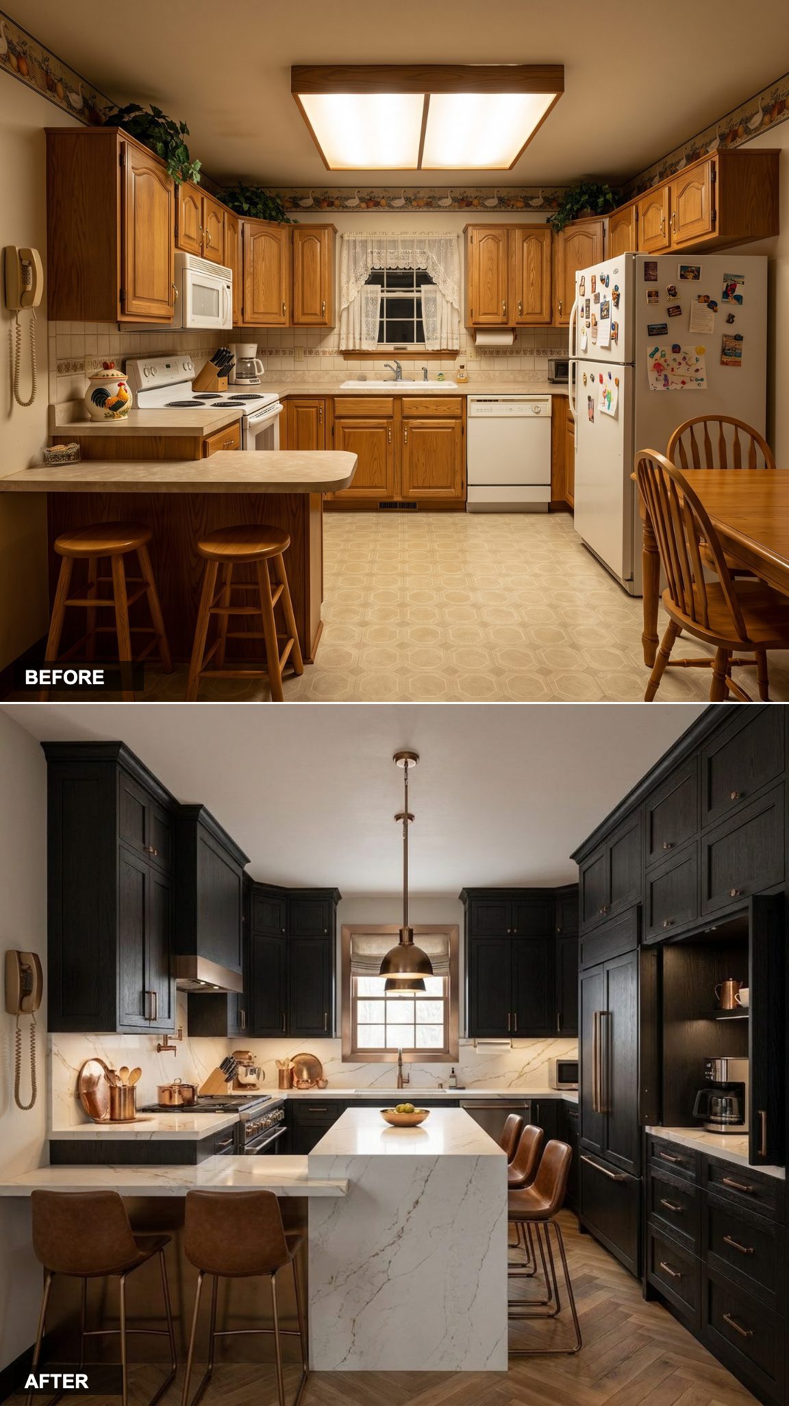Crisp White Inset Cabinetry and Pale Oak Island in a Hamptons Luxury Kitchen