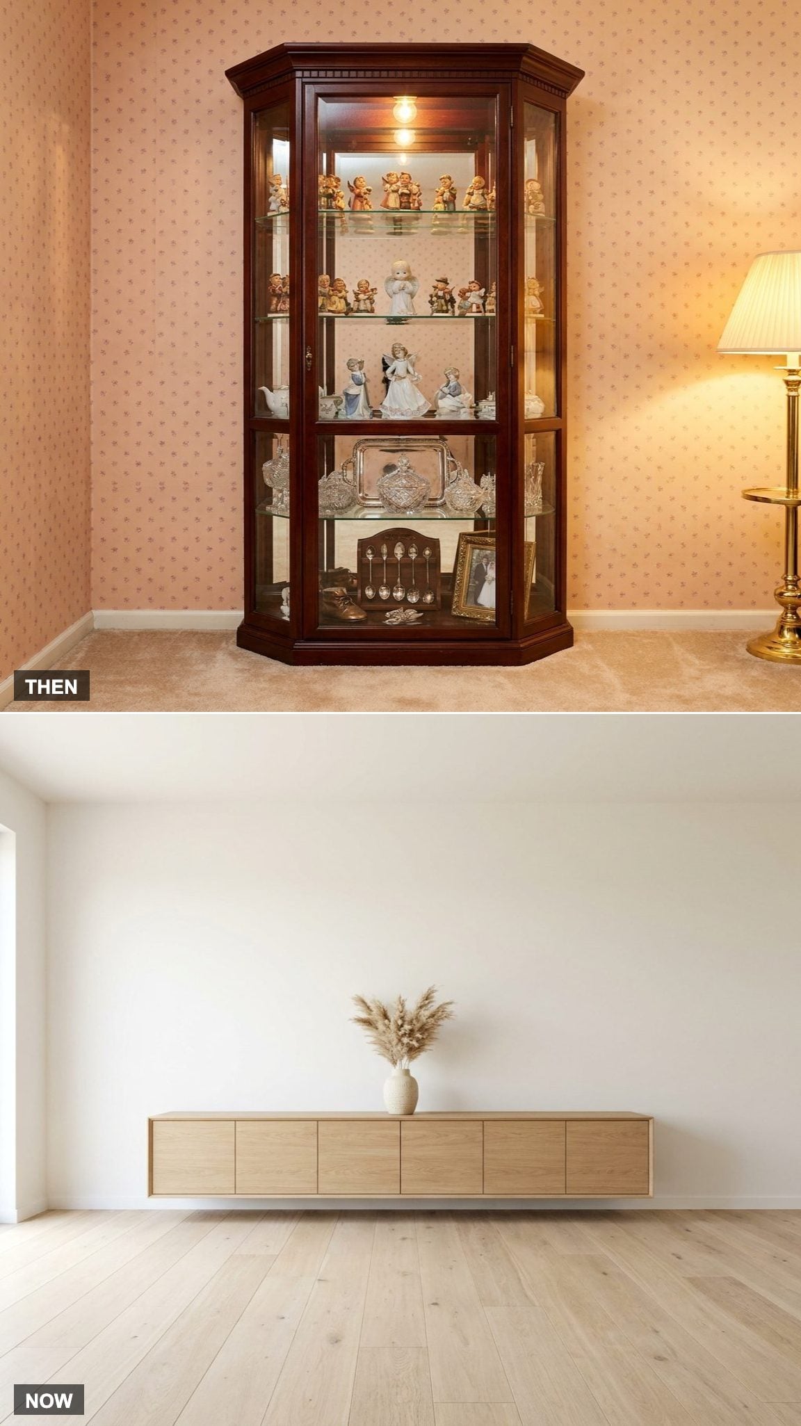 Curio Cabinets Displayed Family Treasures