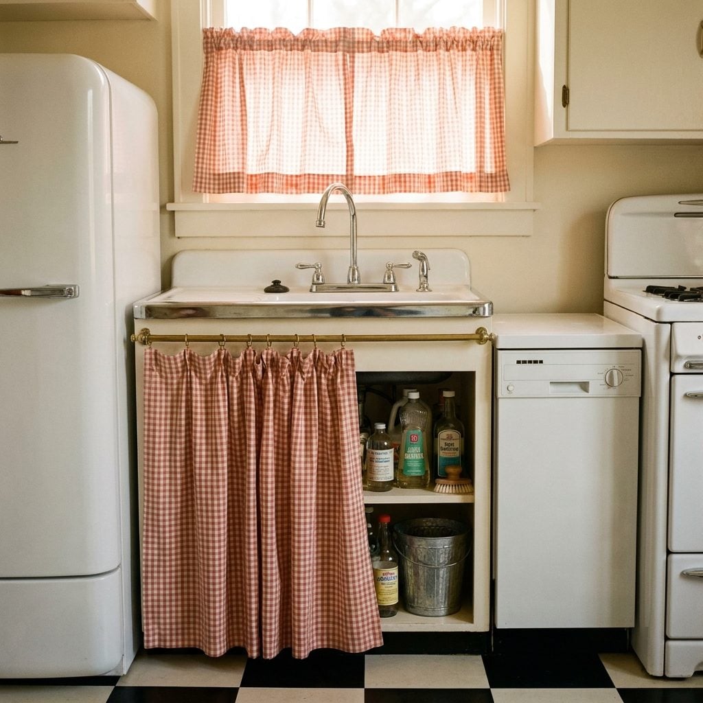 The Curtain Under the Sink Instead of a Cabinet Door