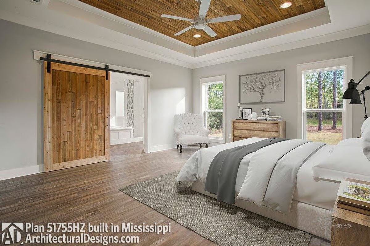 Barn Door, Wood Ceiling, and a Master Suite That Knows What It's Doing