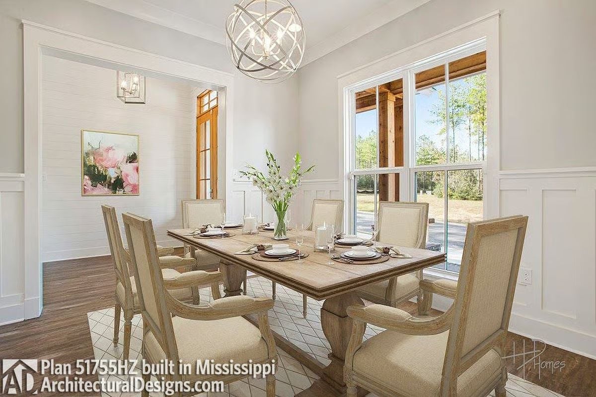 Orb Chandelier, Shiplap Wainscoting, and Enough Table for Everyone Who Matters