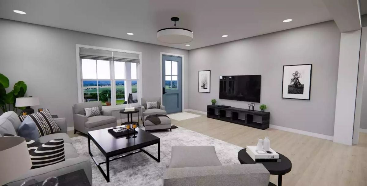 Gray Sofas, Black Frames, and a View Worth Leaving the TV For