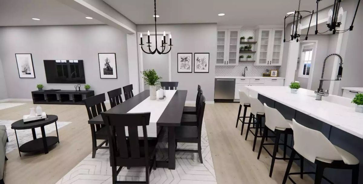 Open-Plan Living Where the Dining Table Does Most of the Work