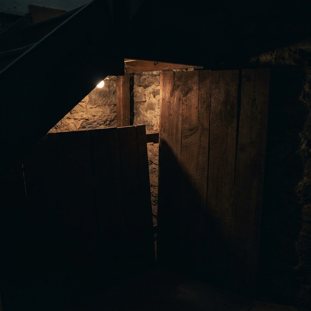 The Dark Corner Behind the Stairs Where Two Panels Met at an Angle and Were Never Quite Right