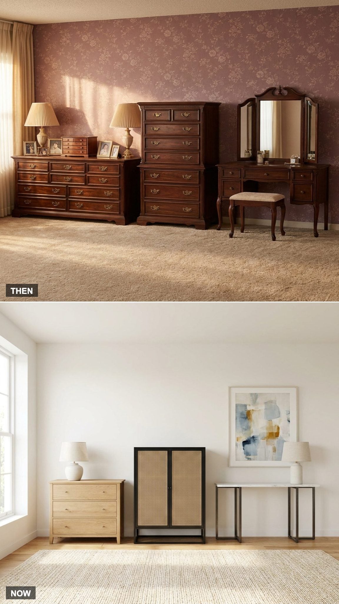 Dark Wood Furniture vs. Light Wood and Mixed Materials