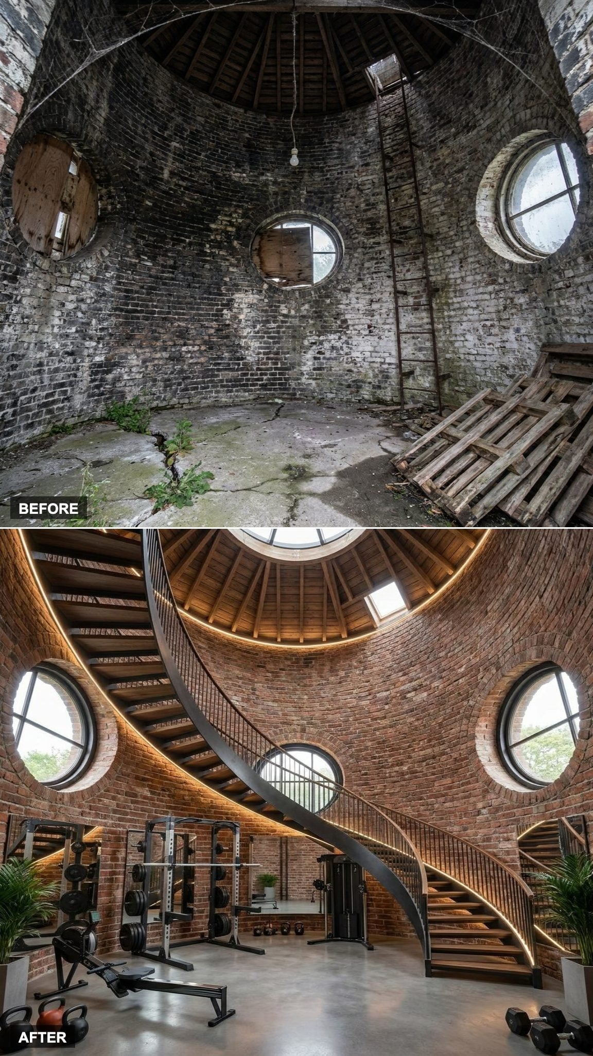 A Derelict Water Tower Reborn: The Spiral Gym Concept That Changes Everything