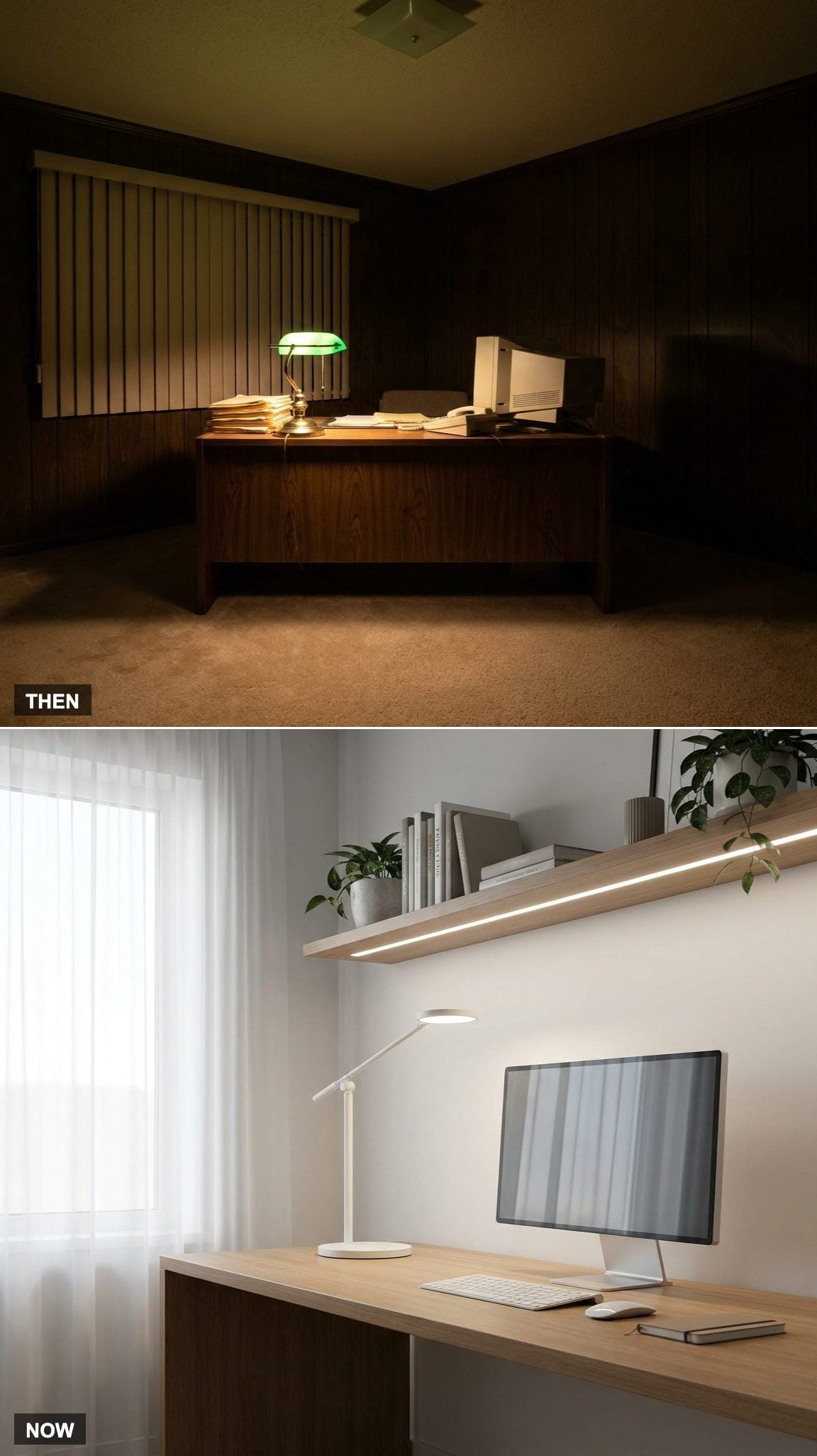 Desk Lamps Were the Only Lighting Upgrade vs. Adjustable Lighting Helps Reduce Eye Strain