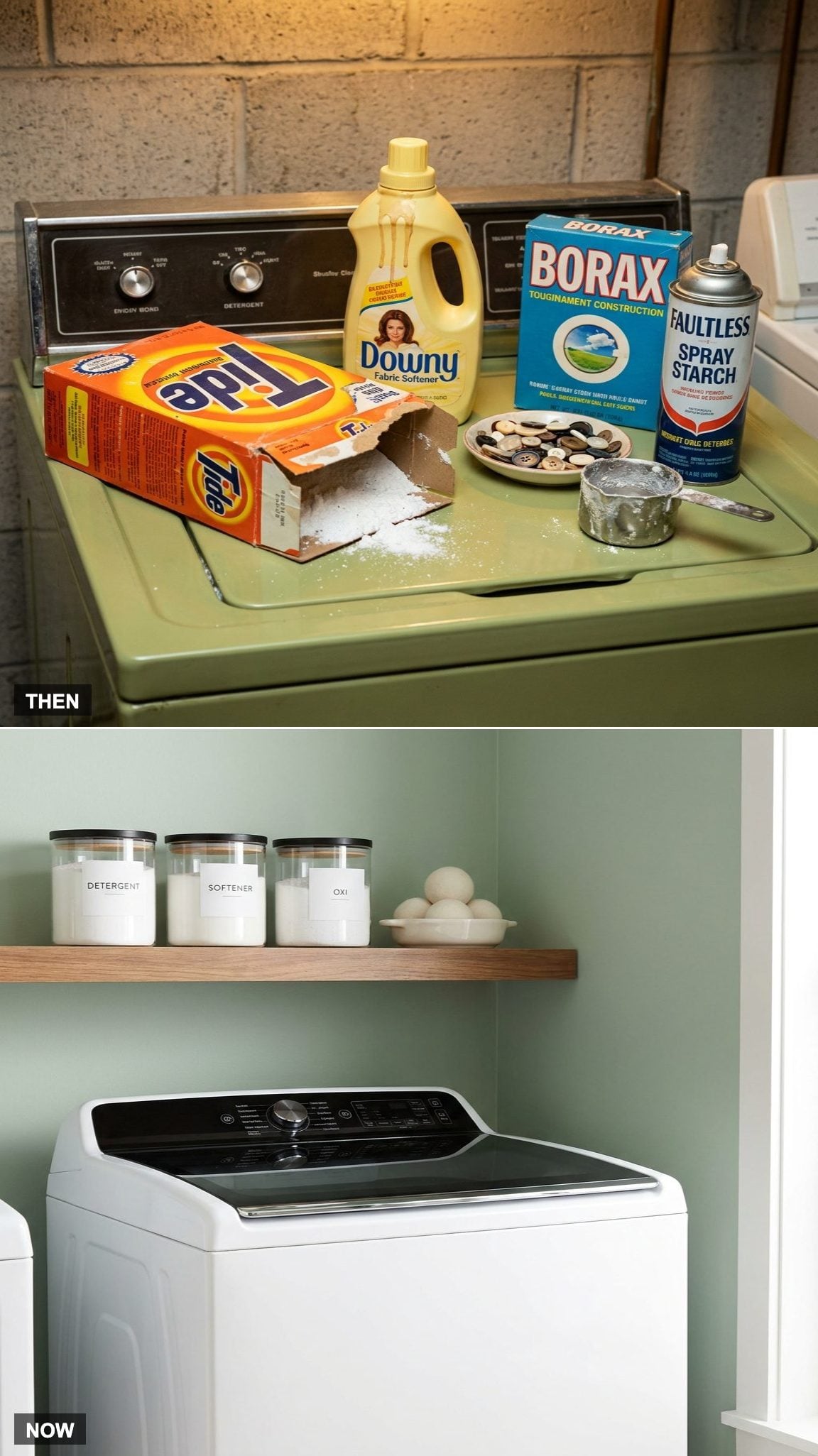 The Detergent Situation: Battered Boxes vs. Matching Labeled Containers