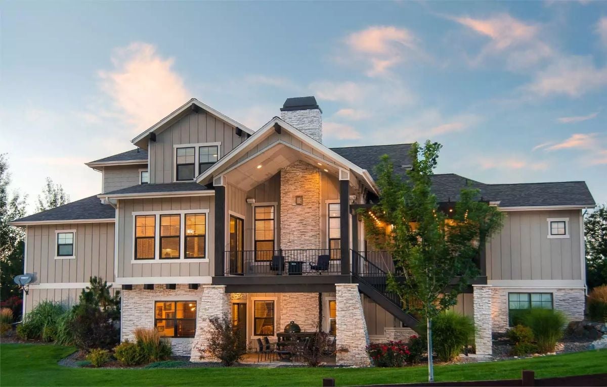 Covered Deck, Stone Columns, and a Backyard Built for Two Generations
