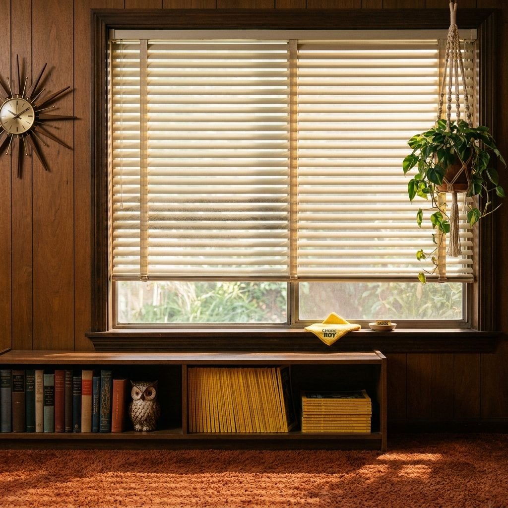 Dusting the Slats of the Venetian Blinds One at a Time