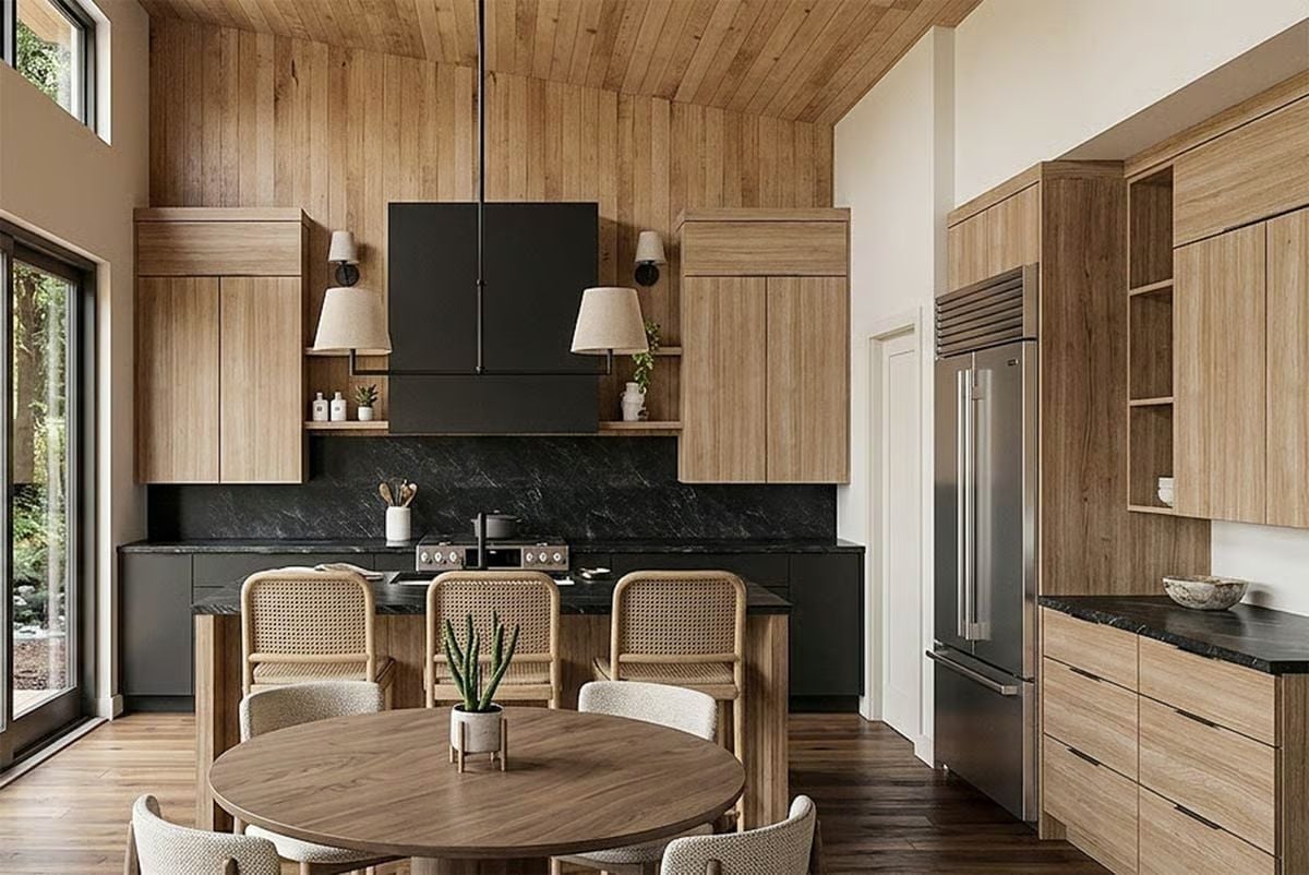 Black Marble, Bare Wood, and Zero Clutter